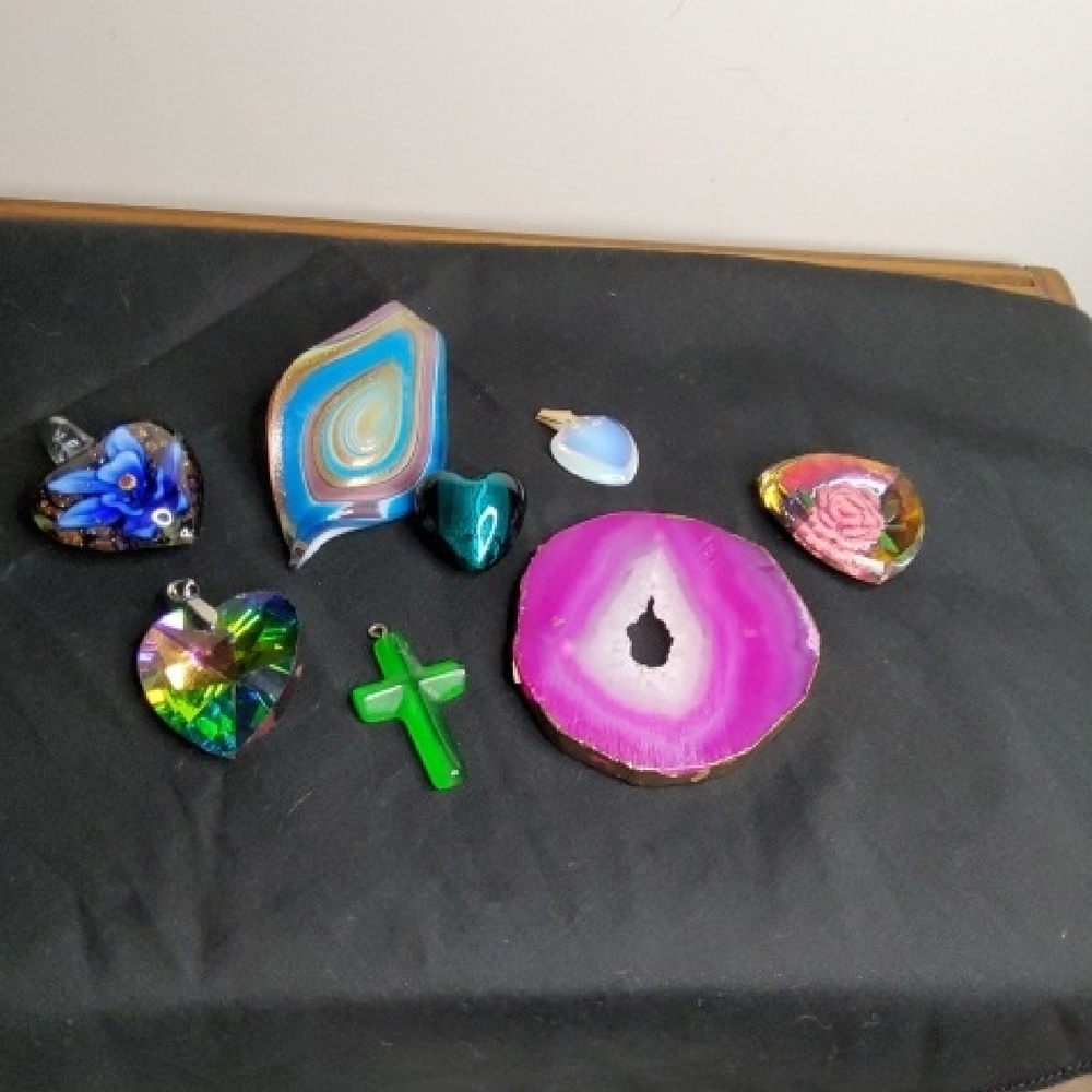 Colorful Gemstone and Glass Pendent Bundle.